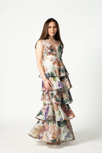Flora Sequins Tiered Gown