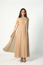Cape Nude Maxi Dress