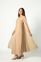 Cape Nude Maxi Dress