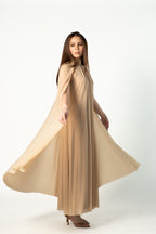 Cape Nude Maxi Dress