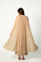 Cape Nude Maxi Dress