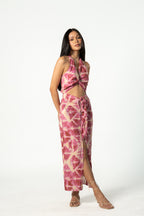 Pink Halter Tie Dye Dress
