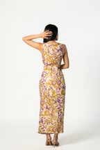 Metallic Thread Printed Midi Dress