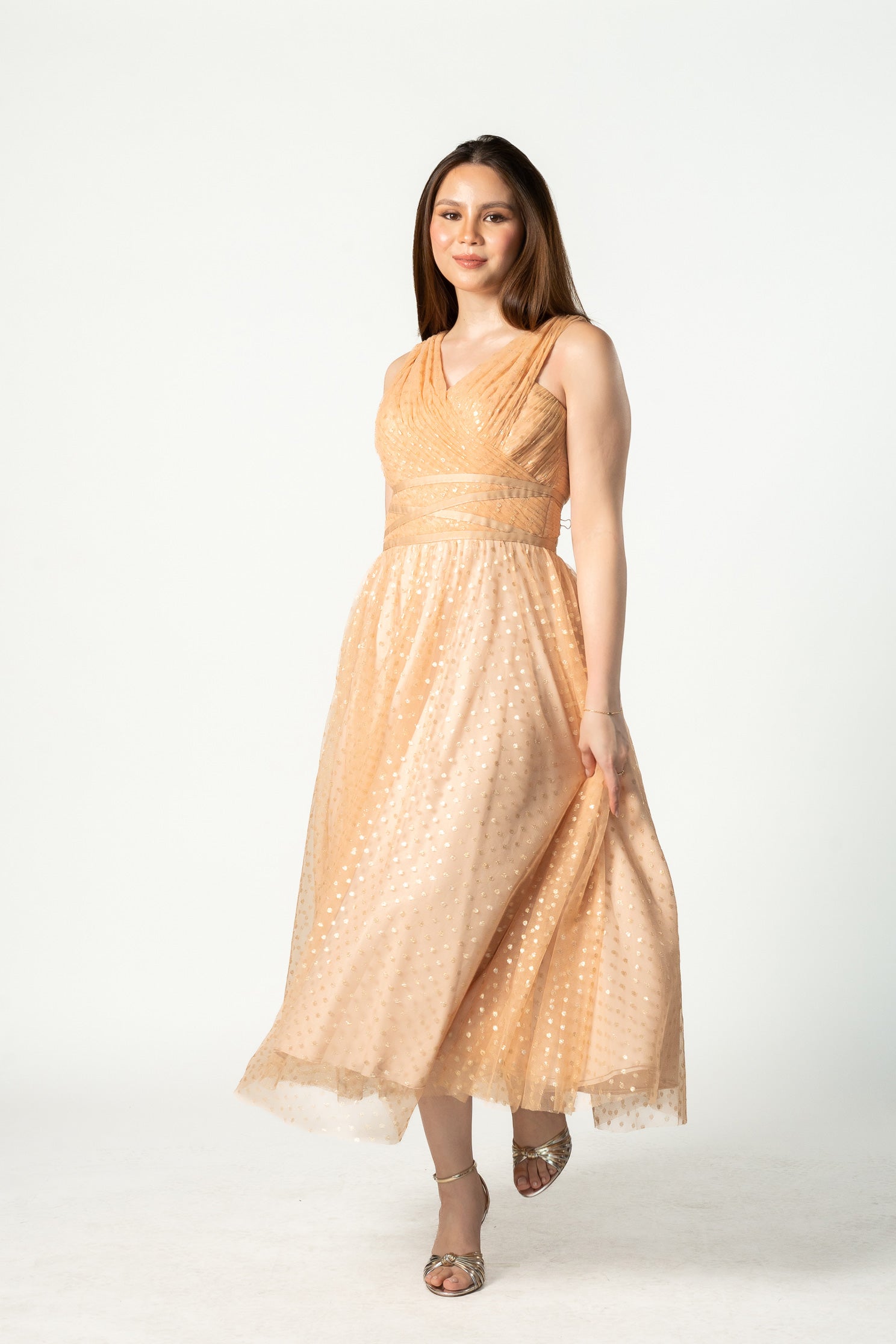Peach Polka Dot Gown