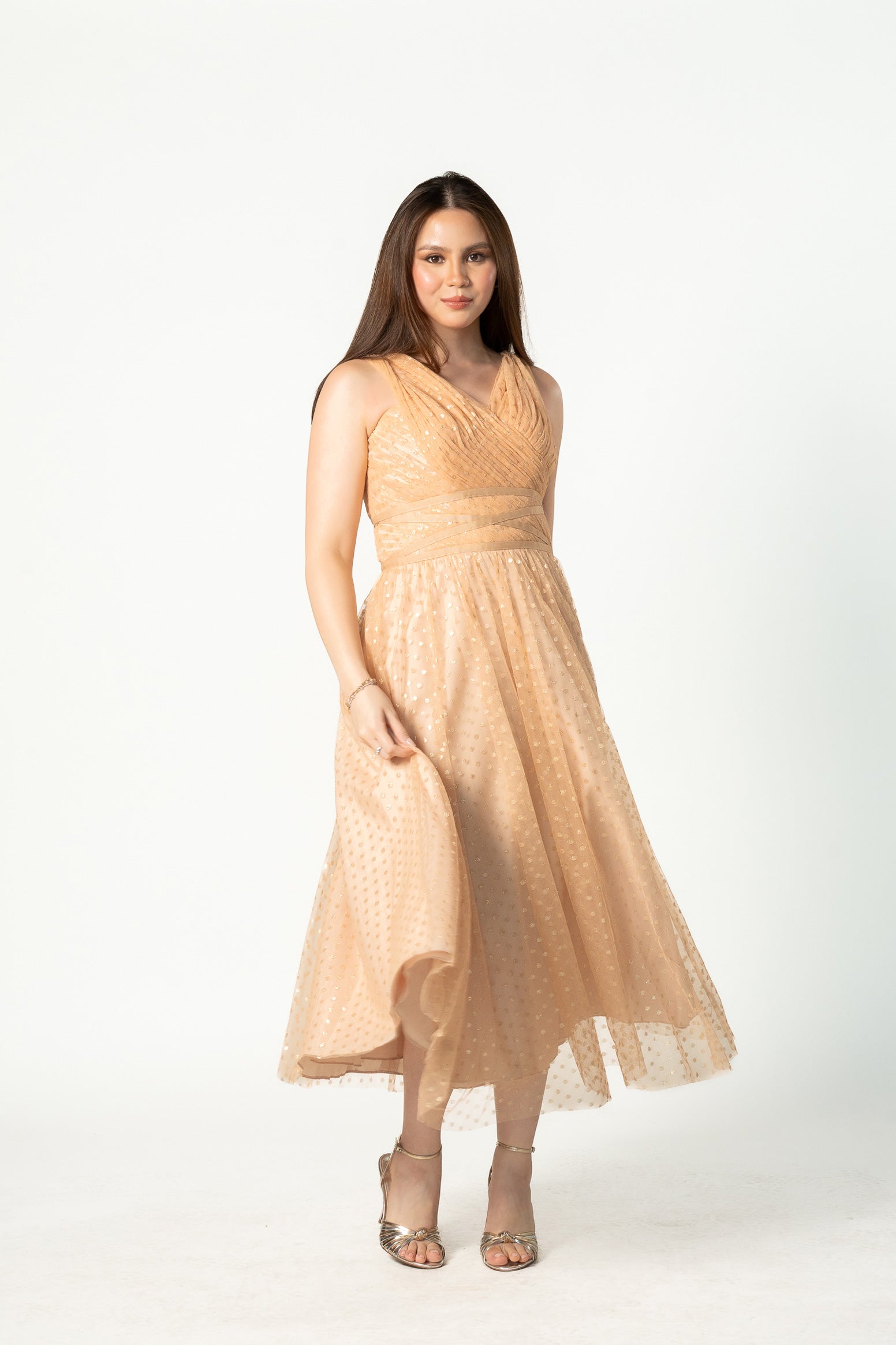 Peach Polka Dot Gown