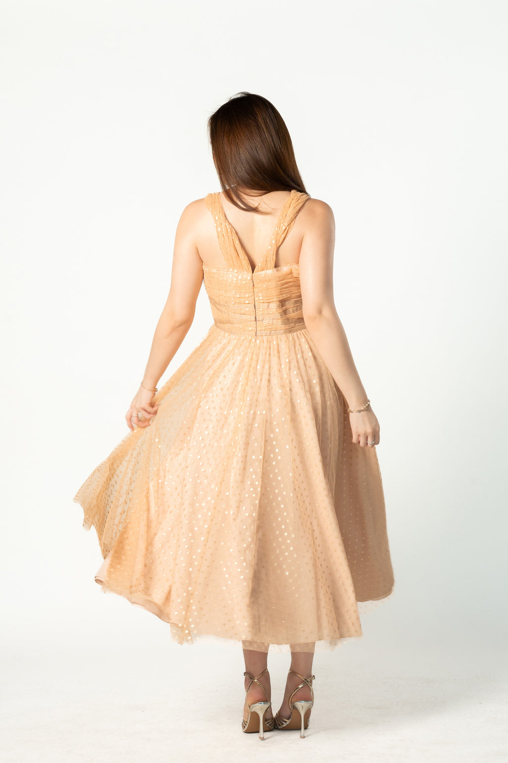 Peach Polka Dot Gown