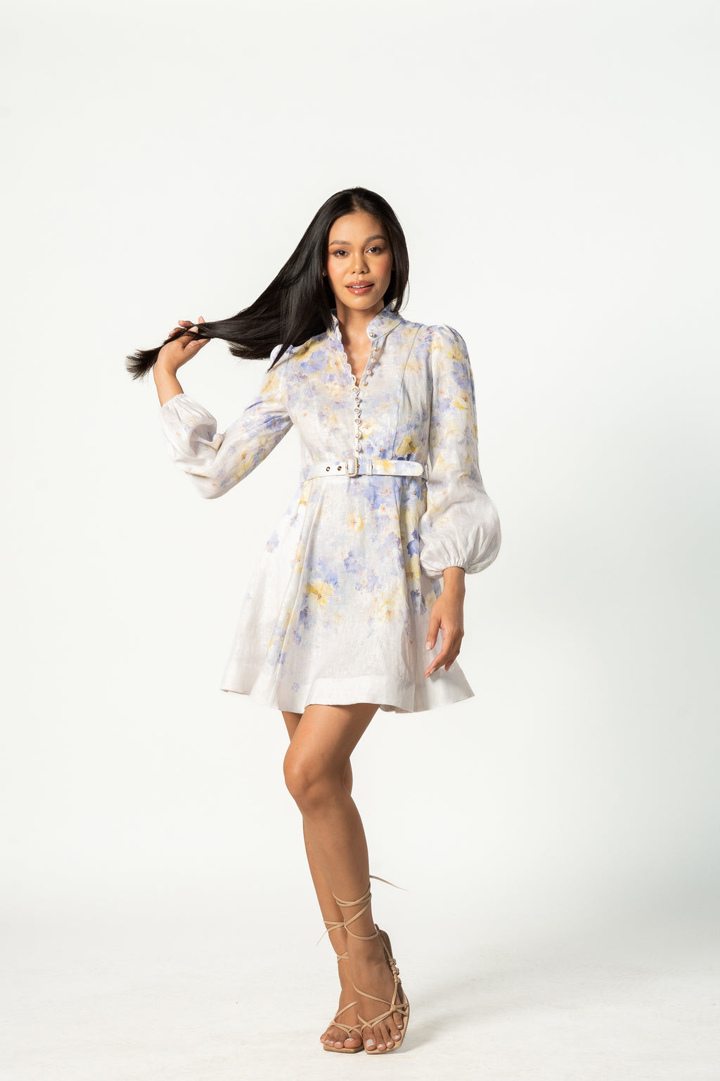 Floral Balloon Mini Dress