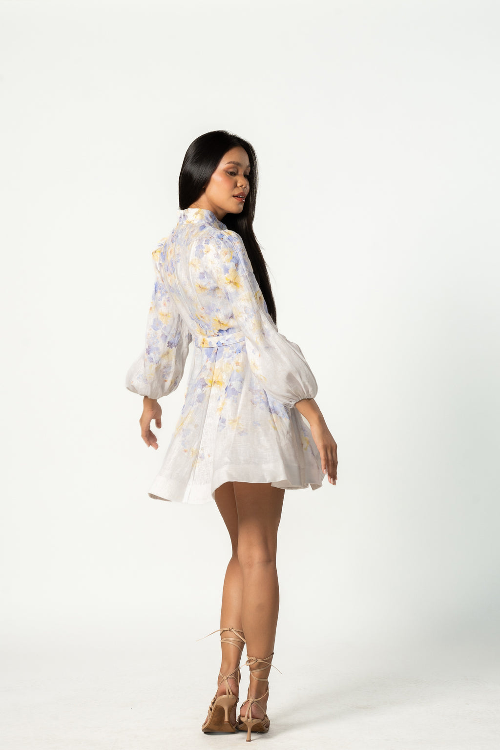 Floral Balloon Mini Dress