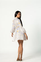 Floral Balloon Mini Dress