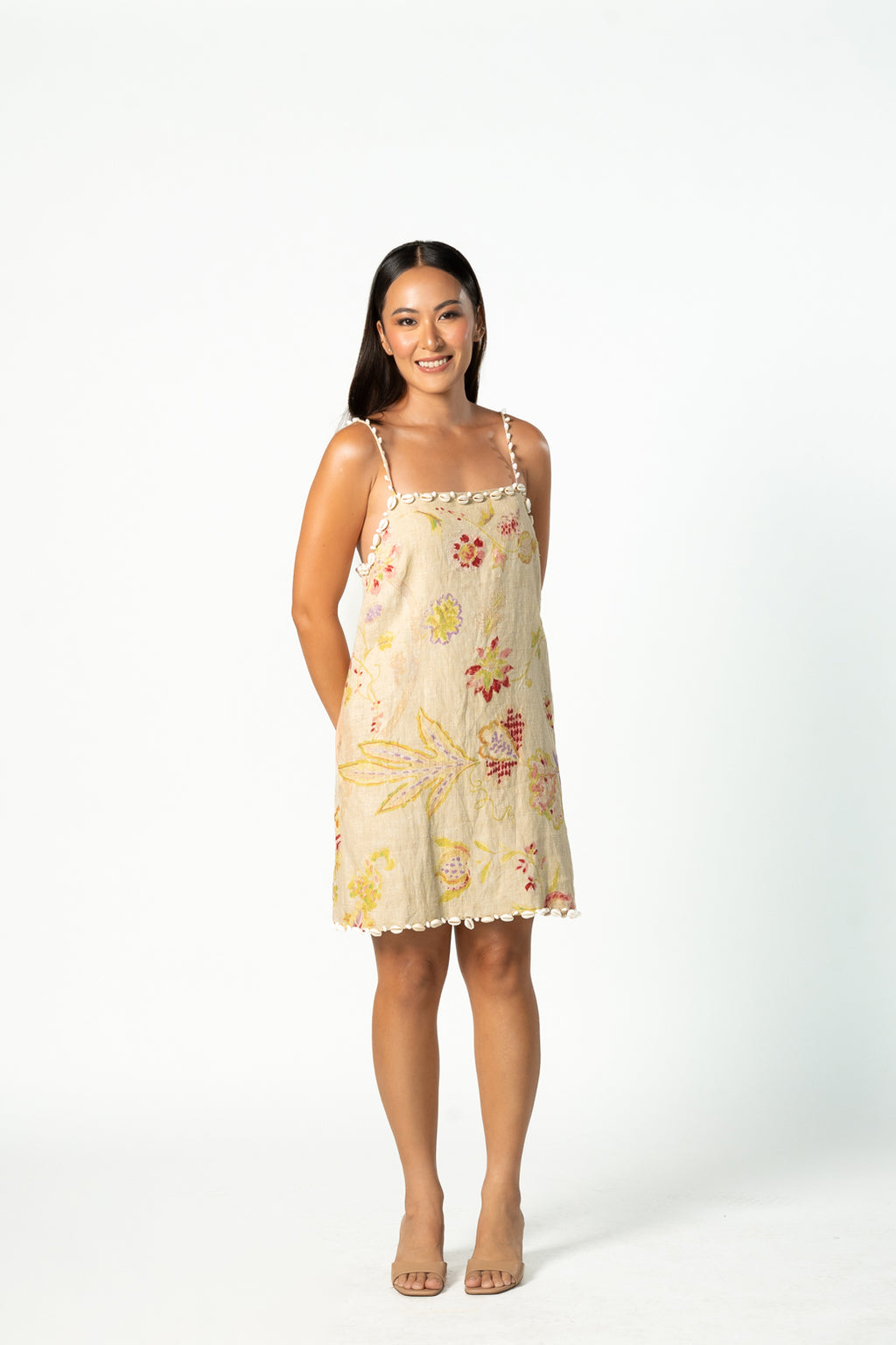 Shell Strapped Floral Dress
