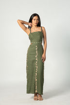 Green Floral Maxi Dress