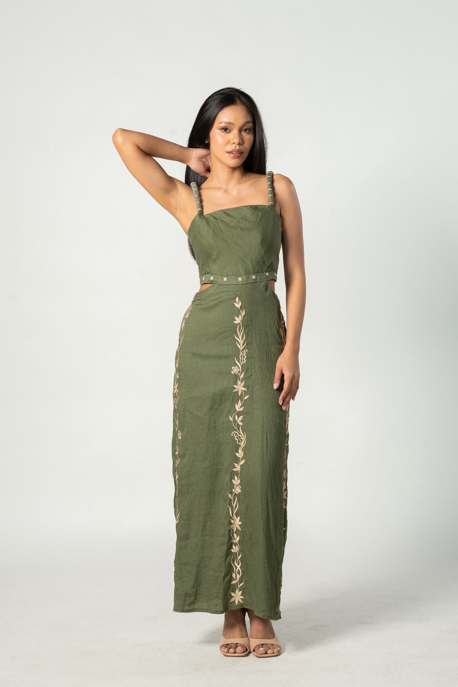 Green Floral Maxi Dress