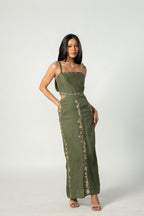 Green Floral Maxi Dress