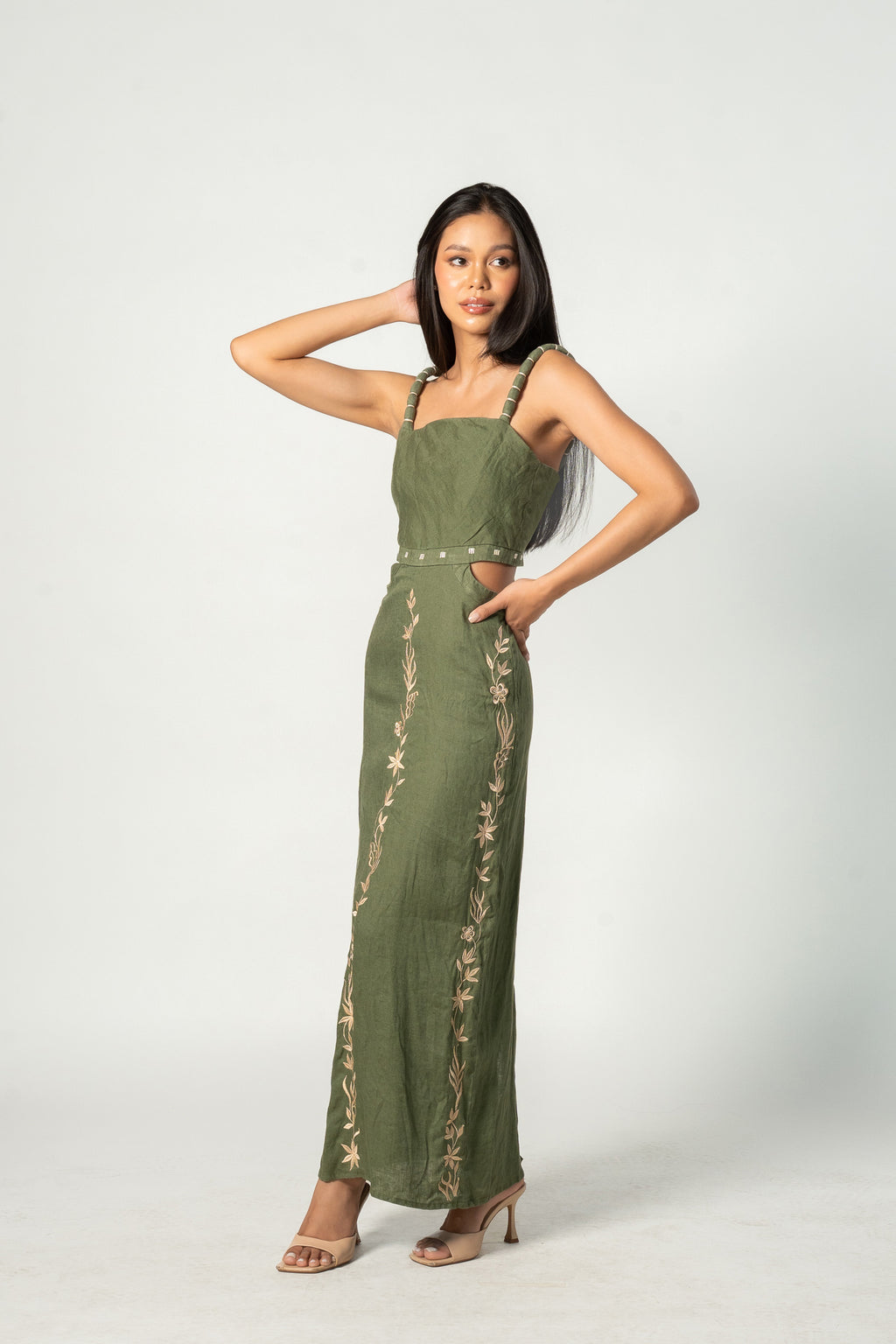 Green Floral Maxi Dress