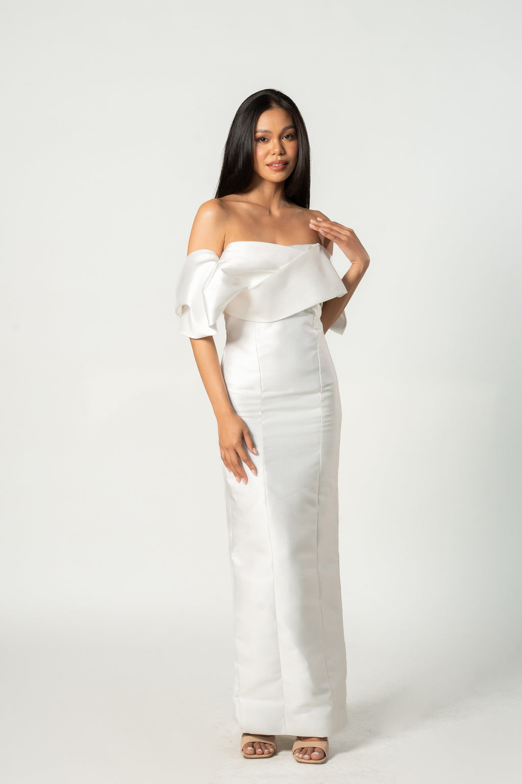White Off Shoulder Gown