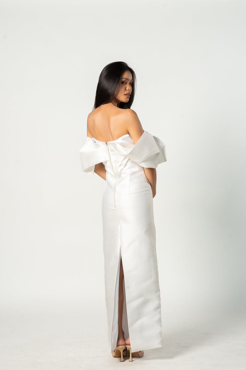 White Off Shoulder Gown