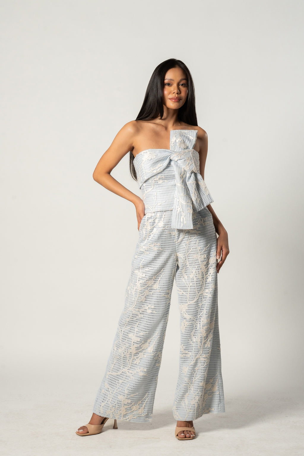 Blue Floral Bow Co-ord