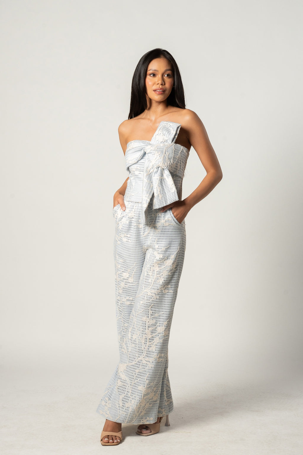 Blue Floral Bow Co-ord