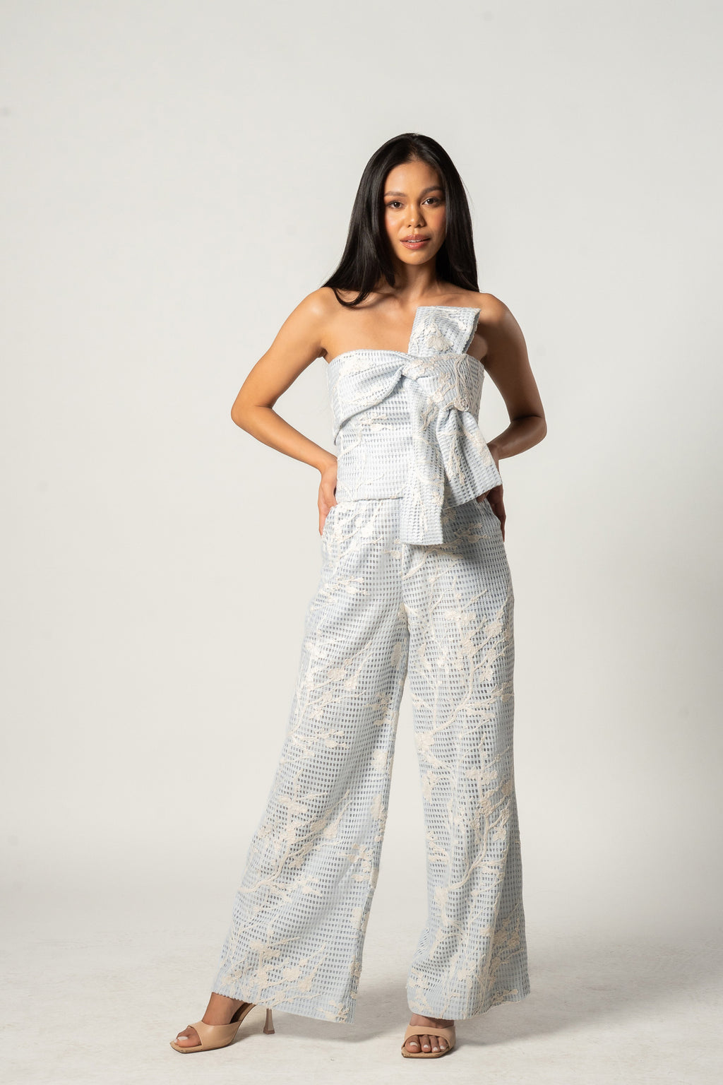 Blue Floral Bow Co-ord