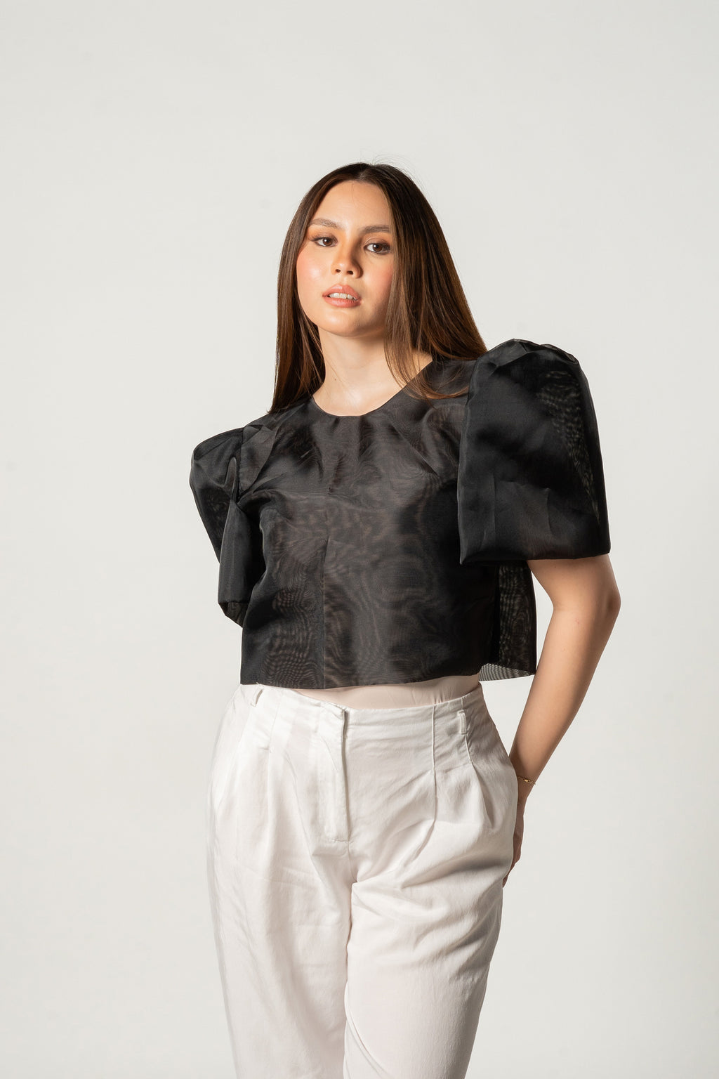 Filipiniana Modern Black Top