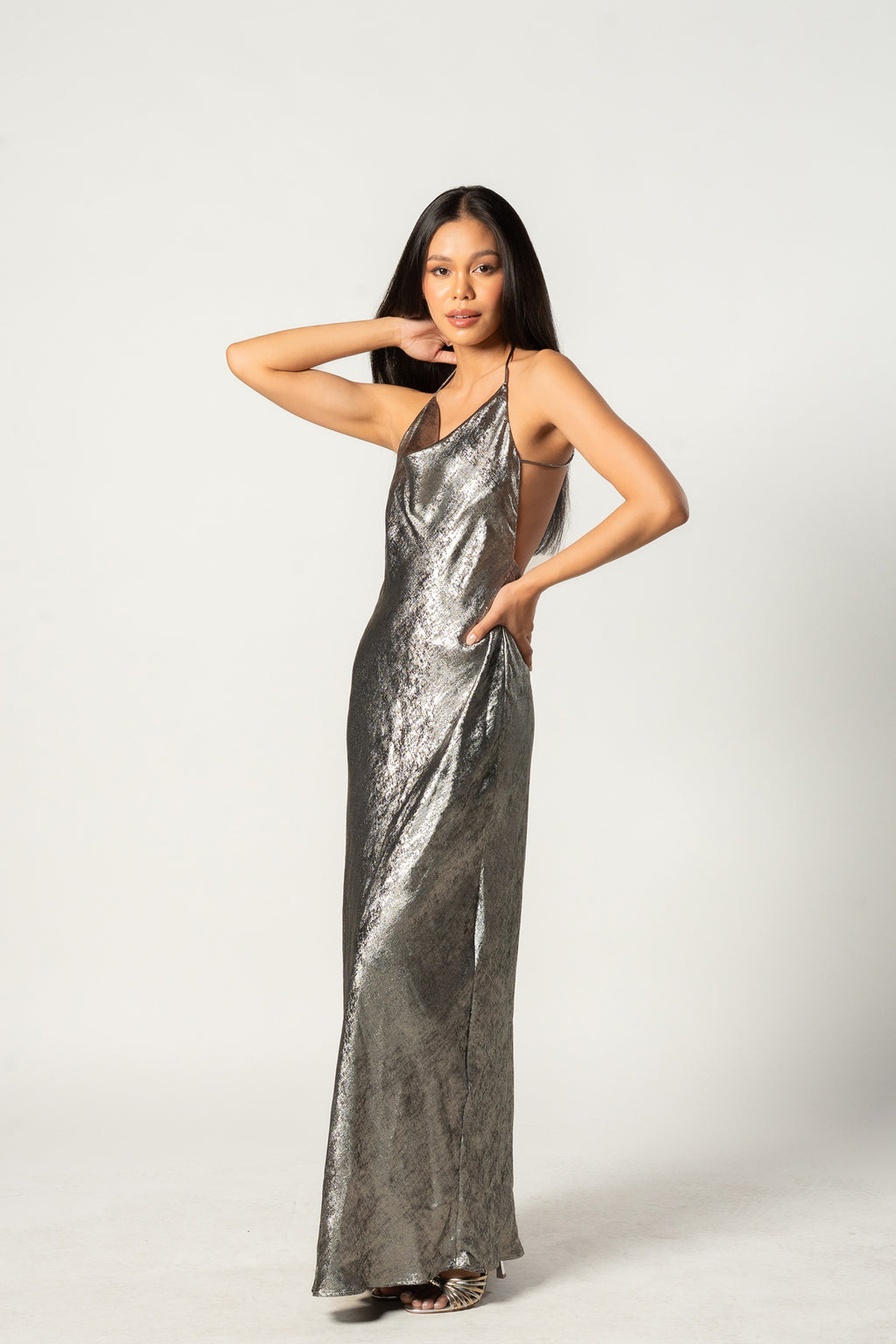 Metallic Silver Dress