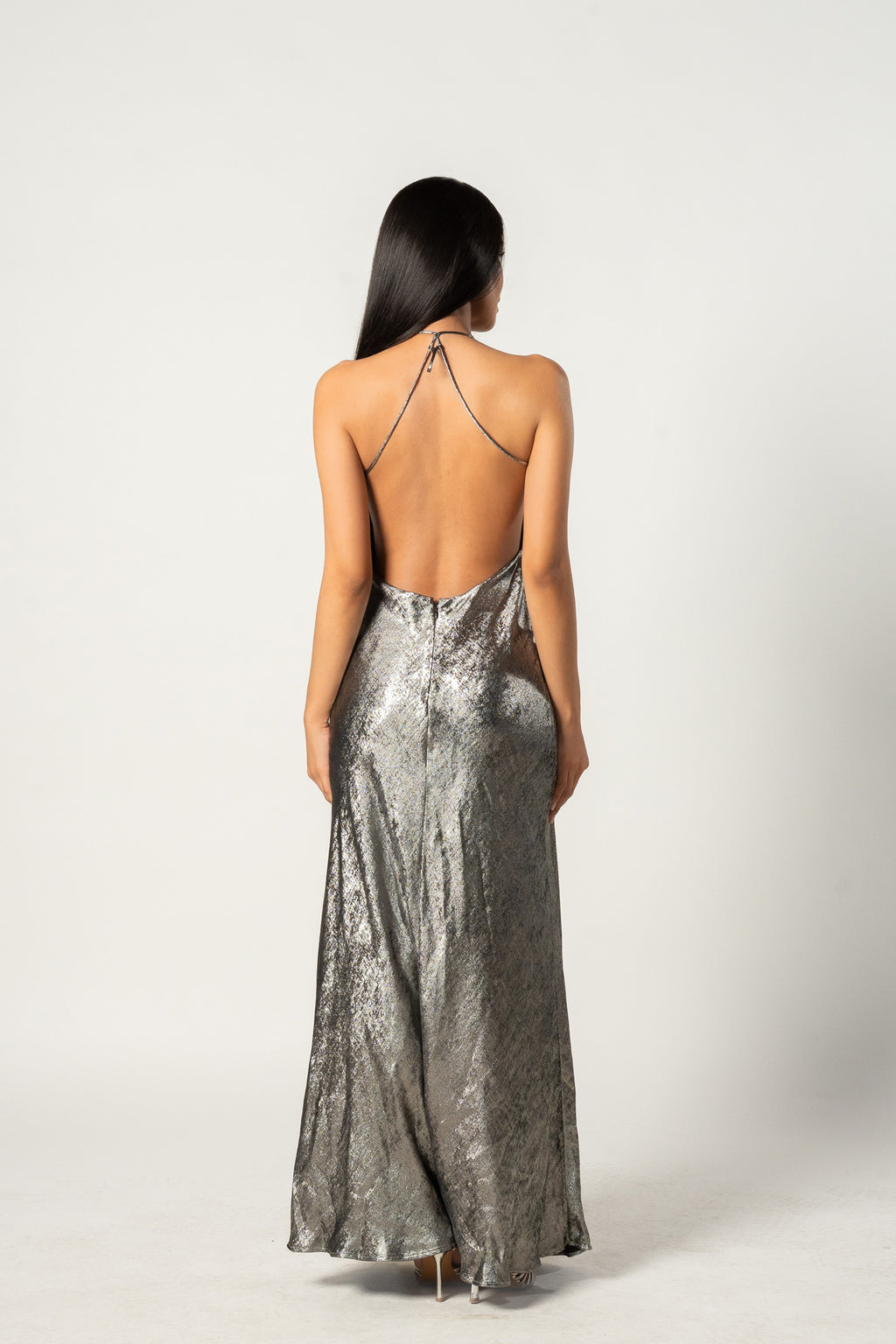 Metallic Silver Dress