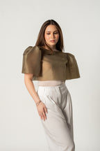 Olive Green Camisa Top