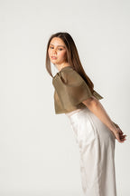 Olive Green Camisa Top