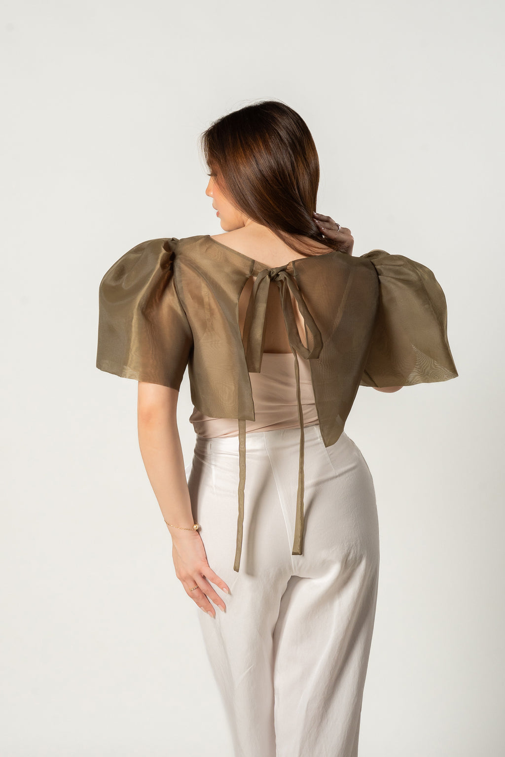 Olive Green Camisa Top