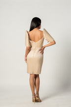 Beige Pleated Filipiniana