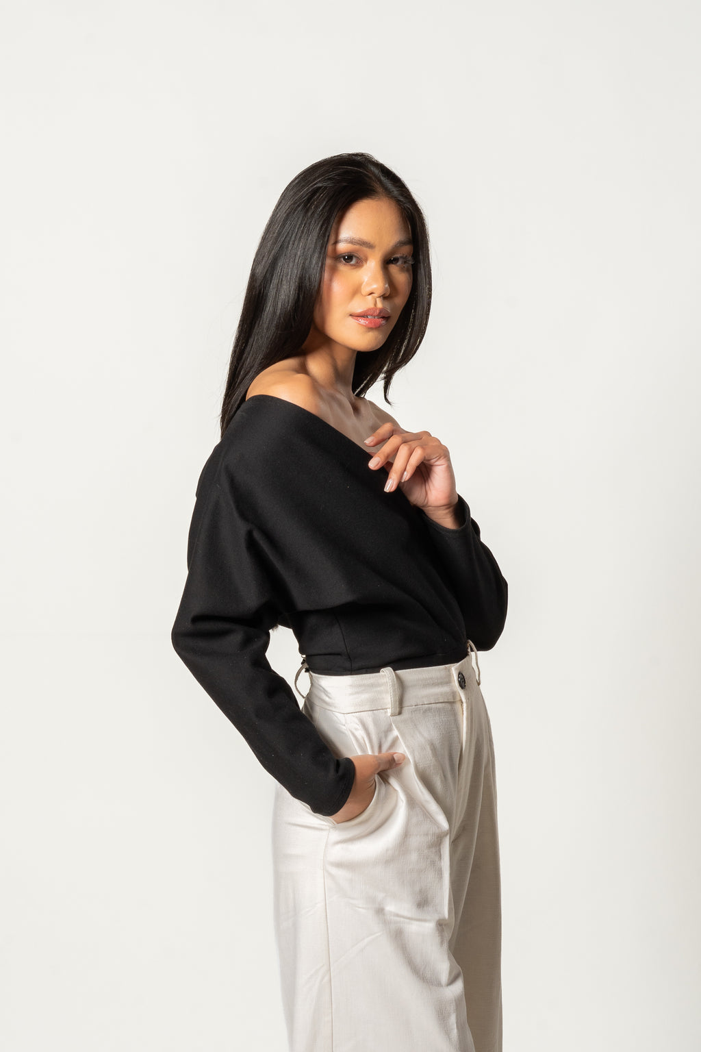 Cross Wrap Bodysuit Black