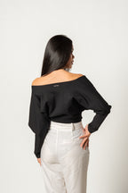 Cross Wrap Bodysuit Black