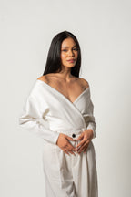 Cross Wrap Bodysuit White