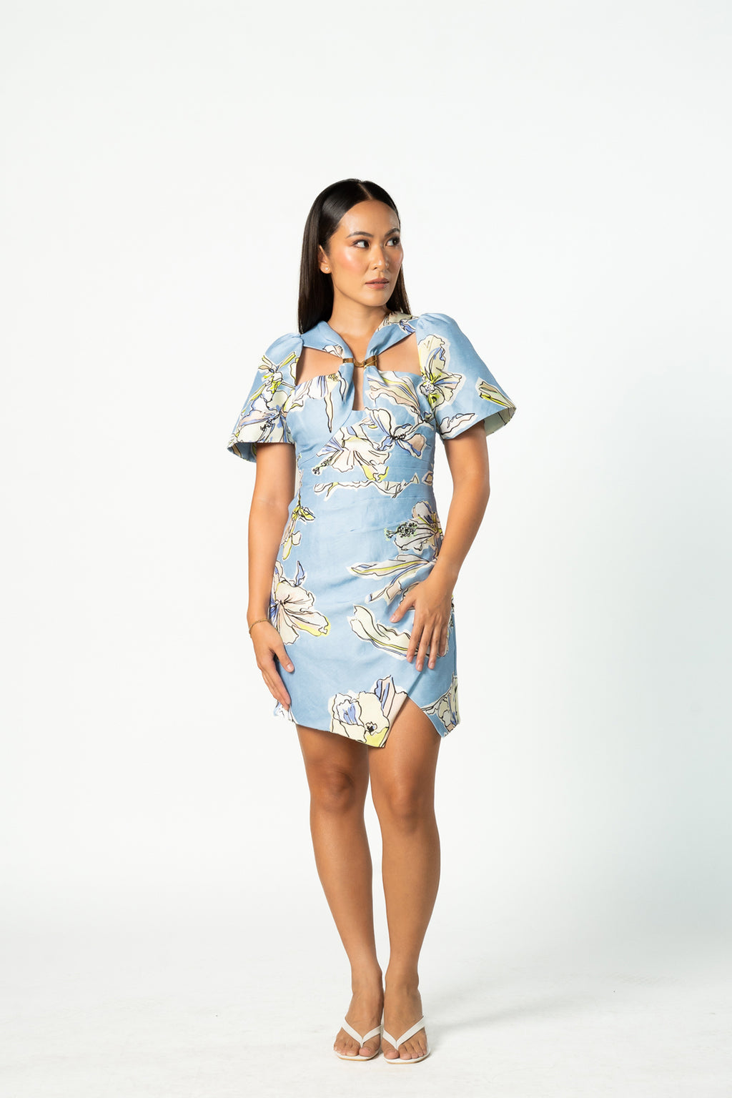 Presence Floral Twisted Mini Dress