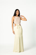 Pearls and Paillettes Embellished Gown