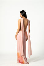 Long Printed Dress with Scarf