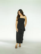 Black Draped Cocktail Dress
