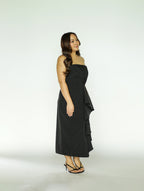 Black Draped Cocktail Dress