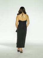 Black Draped Cocktail Dress