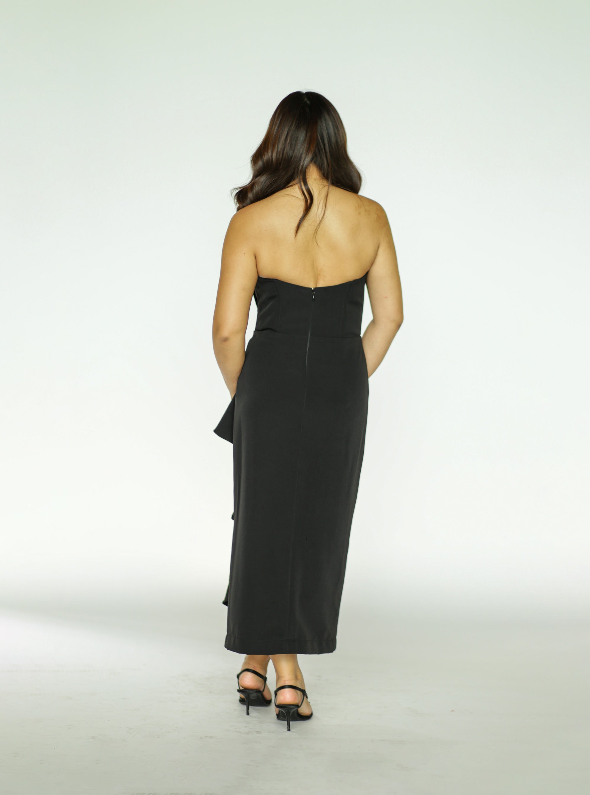 Black Draped Cocktail Dress