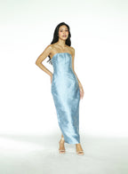 Blue Tube Beaded Gown