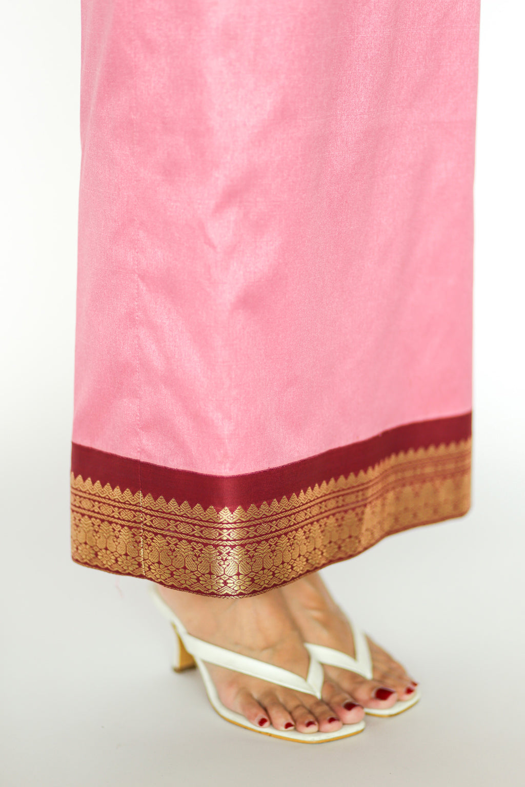 Pink Maxi Dress with Sari Detail