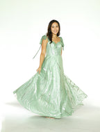Sage Green Sequins Gown