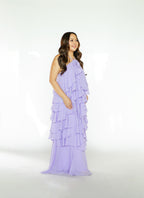 Purple Halter Tiered Maxi Dress