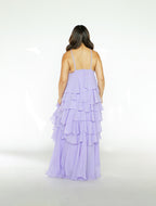 Purple Halter Tiered Maxi Dress