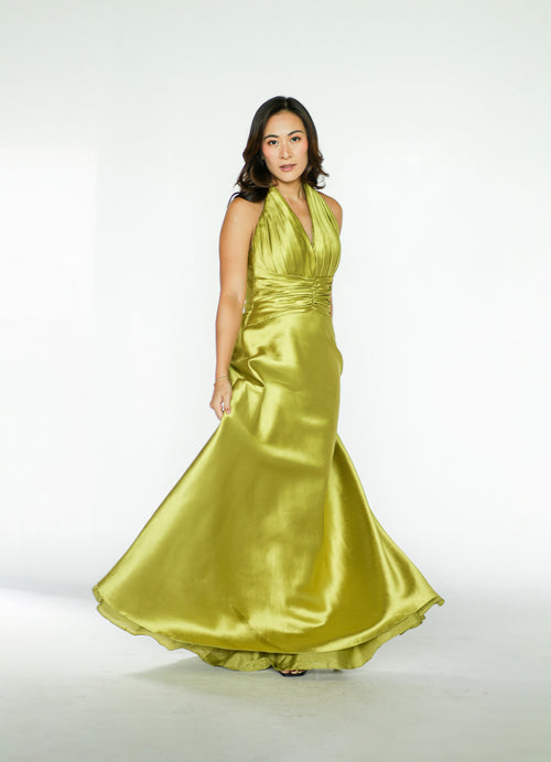 Apple Green Halter Formal Gown