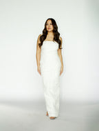 White Floral Lace Maxi Dress