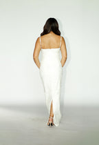 White Floral Lace Maxi Dress