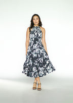 Blue Patterned Top And Skirt Set