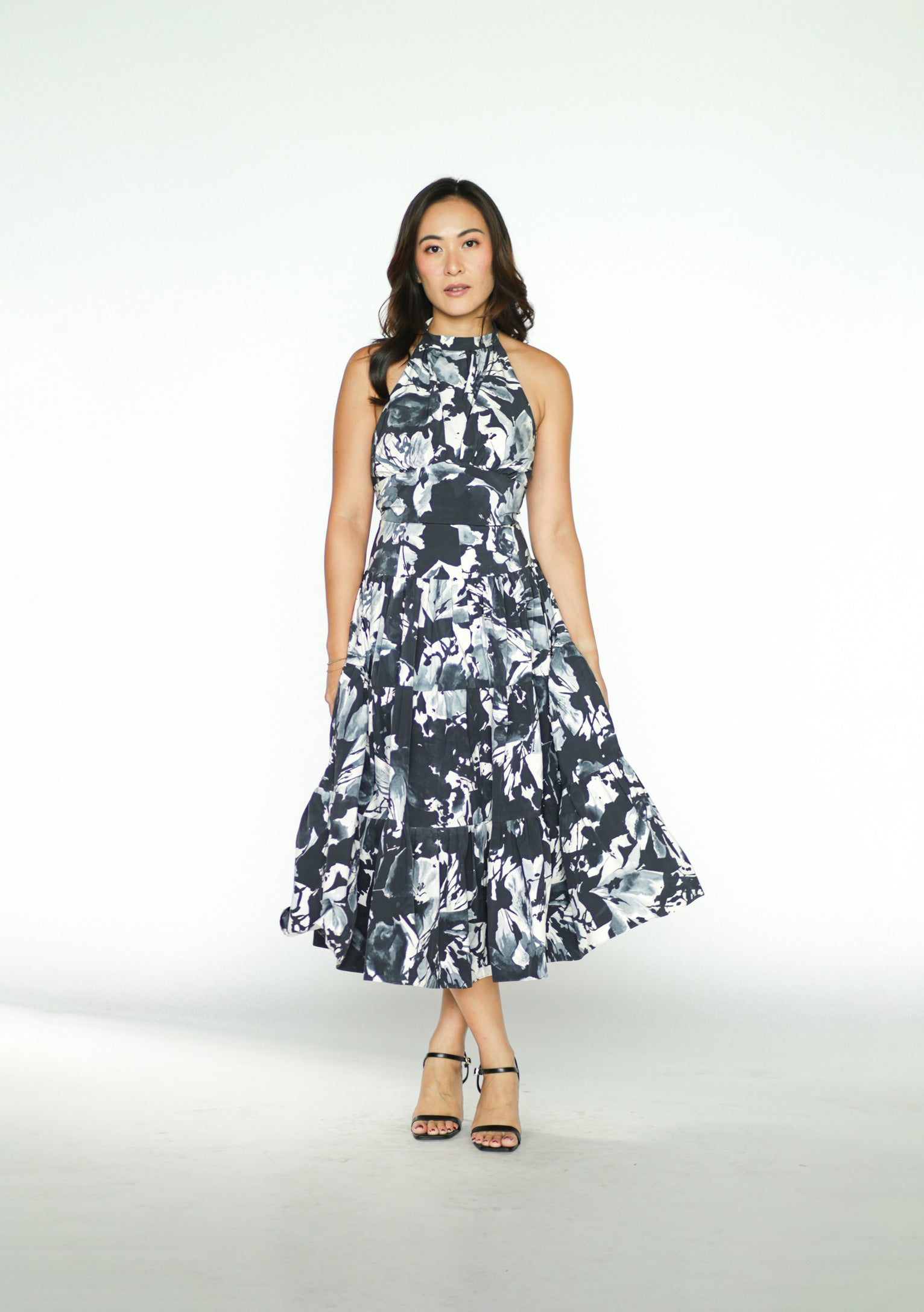 Blue Patterned Top And Skirt Set